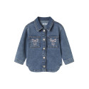 NAME IT MINI Devi Broderet Denim Jakke - Medium Blue Denim
