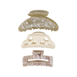 ONLY Bambie 3-Pak Hårspænder - Frosted Almond