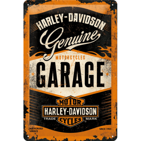 Harley-Davidson Garage Metal Skilt 20x30 cm.