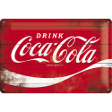 Coca-Cola – Logo Red Wave Metal Skilt 20x30 cm.