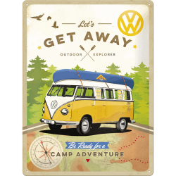 VW Bulli – Let’s Get Away! Metal Skilt 30x40 cm.