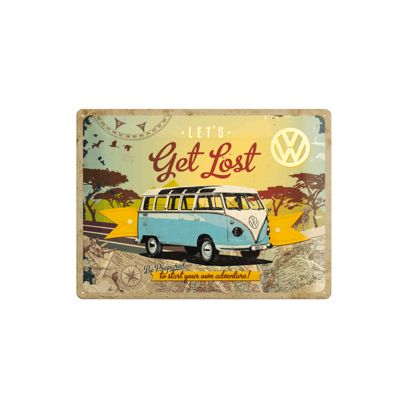 VW Bulli – Let’s Get Lost Metal Skilt 30x40 cm.
