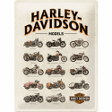 H-D Model Chart Metal Skilt 30x40 cm.