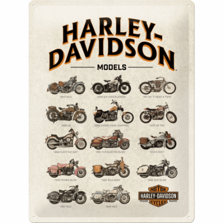 H-D Model Chart Metal Skilt 30x40 cm.