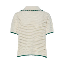 PIECES Molly S/S Strik Cardigan - Cloud Dancer