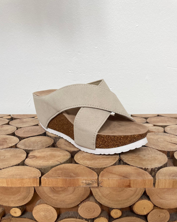 Sandal med hæl - VT2329A- beige