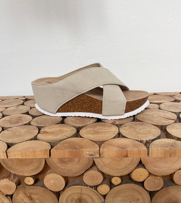 Sandal med hæl - VT2329A- beige