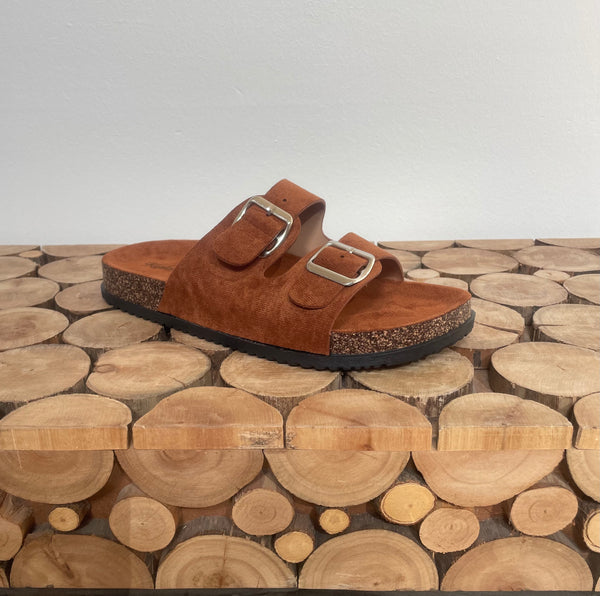 Sandal med spænder - 0518A - brown