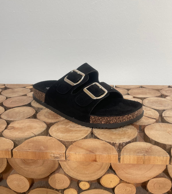Sandal med spænder - 0518A - black