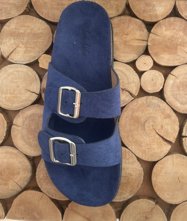 Sandal med spænder - 0518A - navy blue